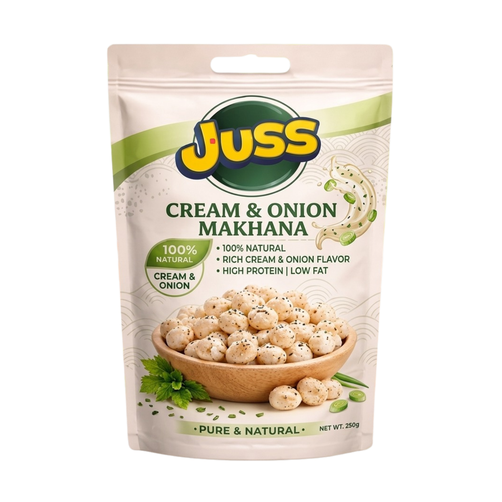 Juss Makhana Cream & Onion - Roasted Fox Nuts